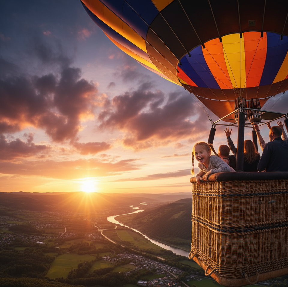 Children's Hot Air Balloon Flight in Segovia at Sunset